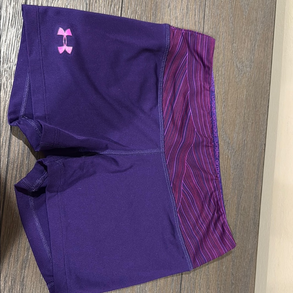 Girls Under Armour Purple Performance Shorts Moisture-Wicking